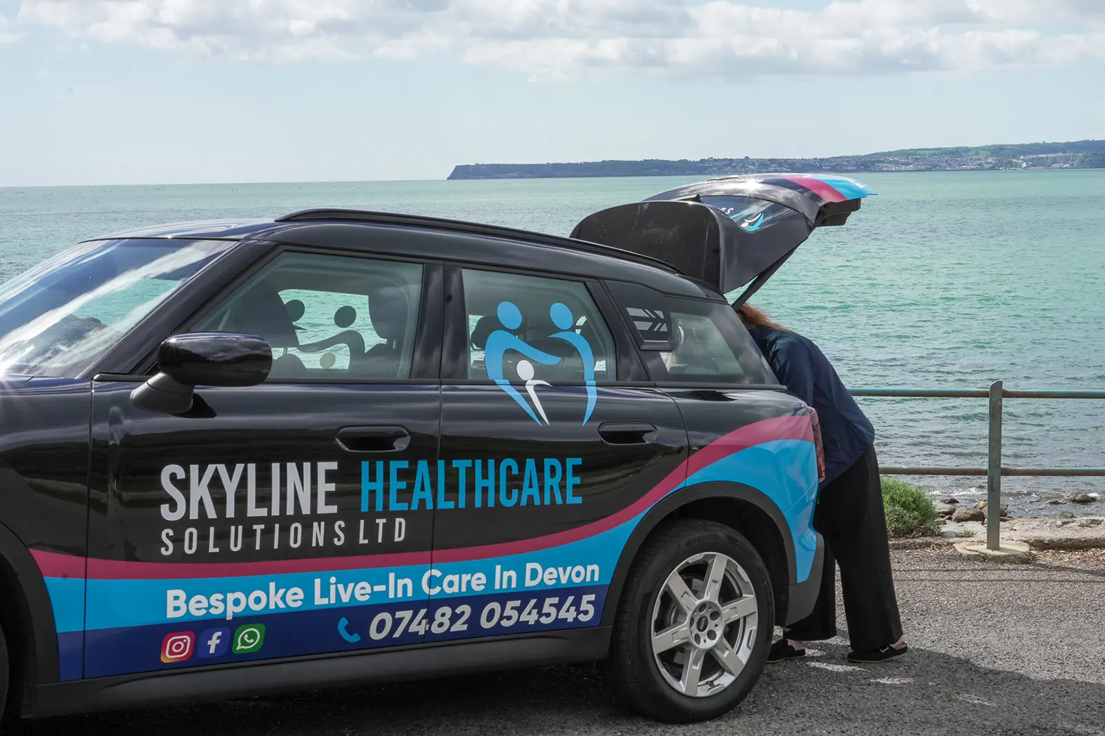 The Skyline Healthcare car parked on the seafront at Torbay